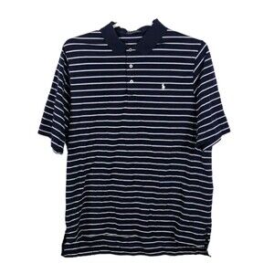 Polo Ralph Lauren Men's XL Blue Striped Golf Short Sleeve Shirt